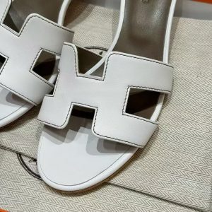Hermes Oasis Sandal Women High Heel Sandal in Swift Calfskin Blanc H071002Z 02340 - Image 14