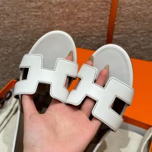 Hermes Oasis Sandal Women High Heel Sandal in Swift Calfskin Blanc H071002Z 02340 - Image 12