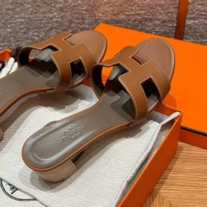 Hermes Oasis Sandal Women High Heel Sandal in Swift Calfskin Gold H071002Z 03340 - Image 15