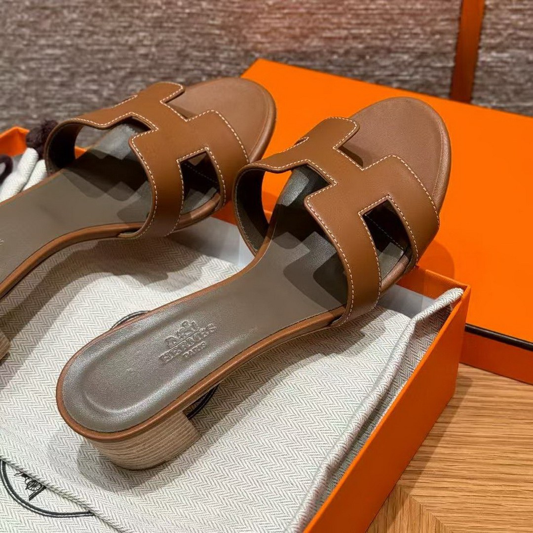 Hermes Oasis Sandal Women High Heel Sandal in Swift Calfskin Gold H071002Z 03340 - Image 15
