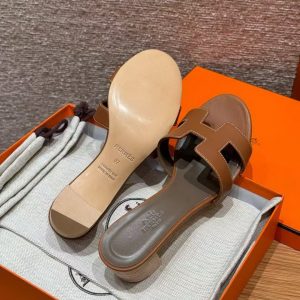 Hermes Oasis Sandal Women High Heel Sandal in Swift Calfskin Gold H071002Z 03340 - Image 13