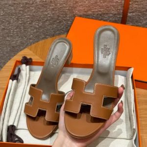 Hermes Oasis Sandal Women High Heel Sandal in Swift Calfskin Gold H071002Z 03340 - Image 12