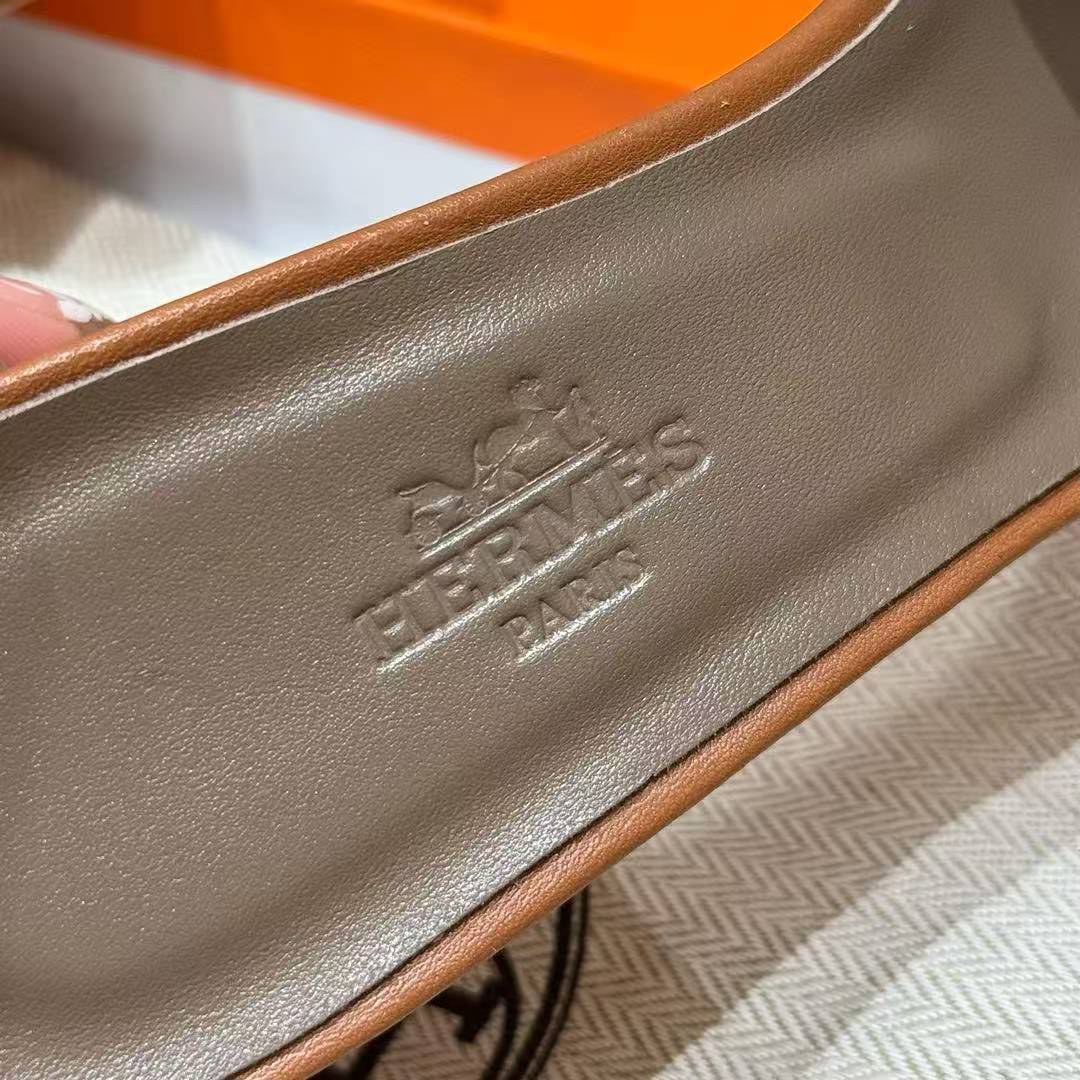 Hermes Oasis Sandal Women High Heel Sandal in Swift Calfskin Gold H071002Z 03340 - Image 9