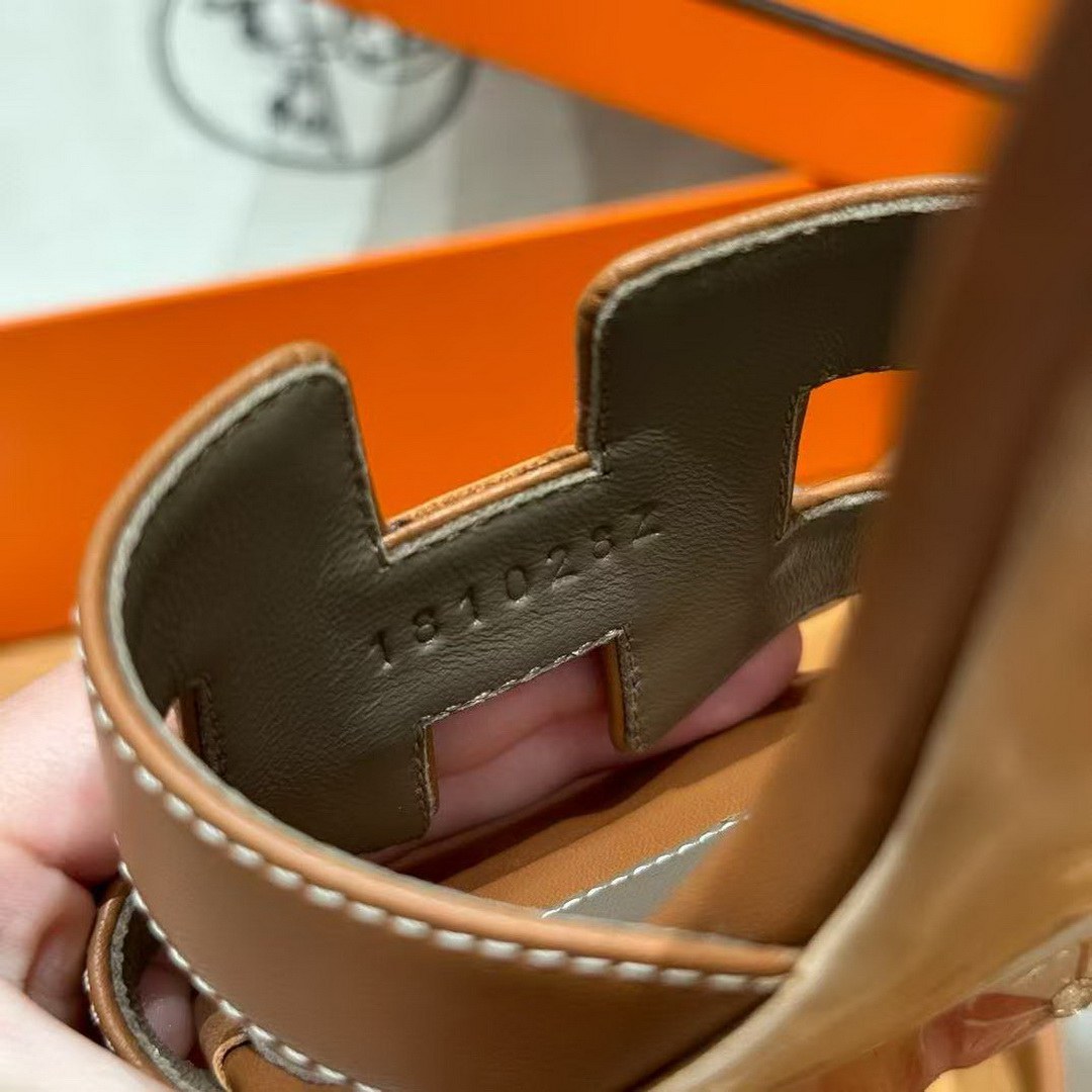 Hermes Oasis Sandal Women High Heel Sandal in Swift Calfskin Gold H071002Z 03340 - Image 5