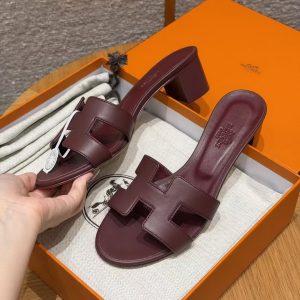Alternative view of Hermes Oasis Sandal Women High Heel Sandal in Swift Calfskin Hermes Red