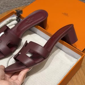 Hermes Oasis Sandal Women High Heel Sandal in Swift Calfskin Hermes Red - Image 14