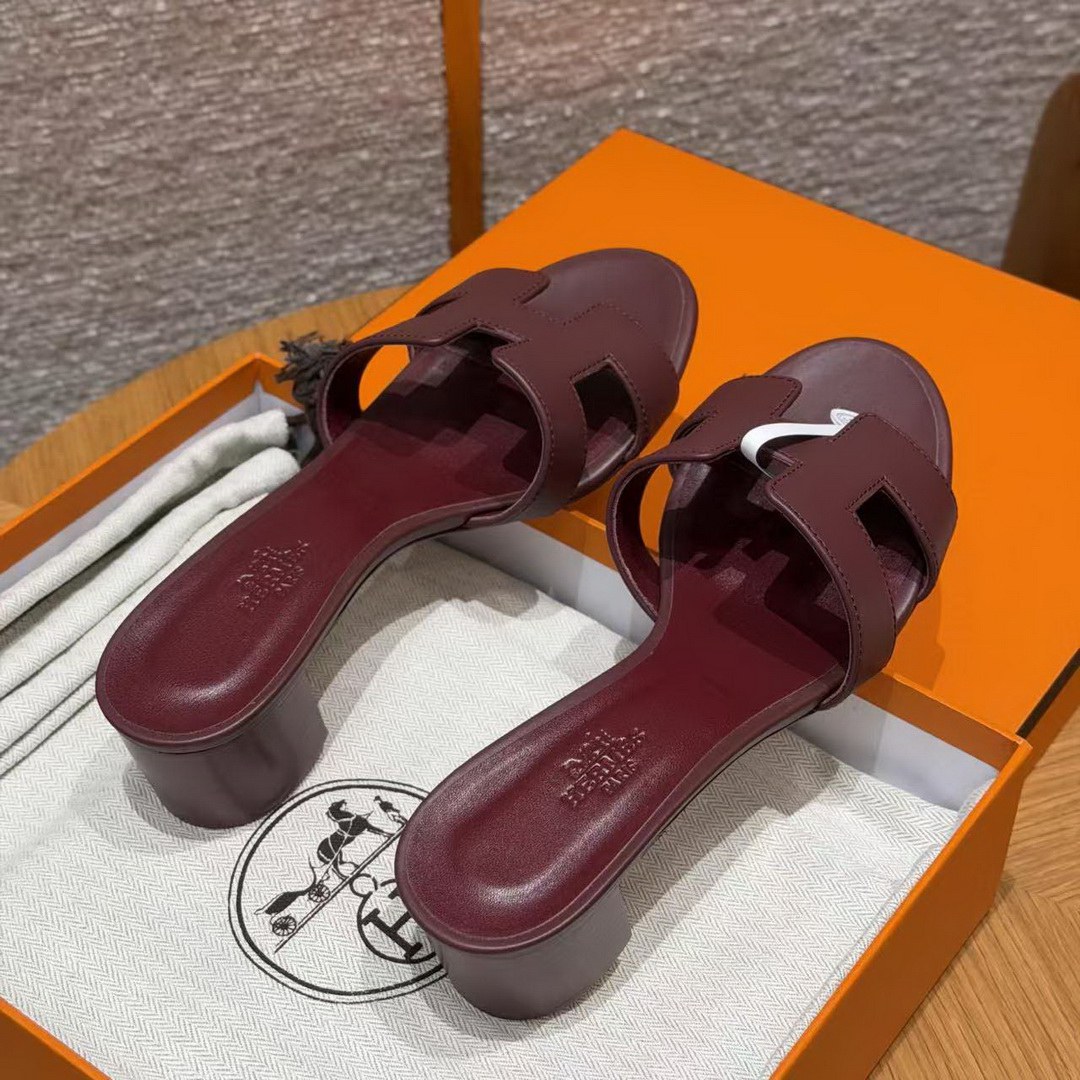 Hermes Oasis Sandal Women High Heel Sandal in Swift Calfskin Hermes Red - Image 13