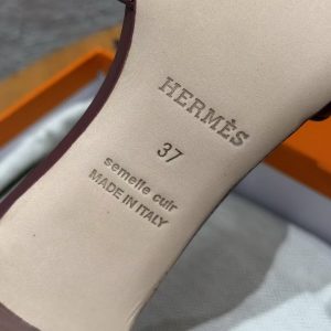Hermes Oasis Sandal Women High Heel Sandal in Swift Calfskin Hermes Red - Image 11