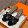 Hermes Oasis Sandal Women High Heel Sandal in Swift Calfskin Noir H071002Z 01340