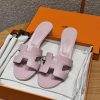 Hermes Oasis Sandal Women High Heel Sandal in Swift Calfskin Rose Cancan