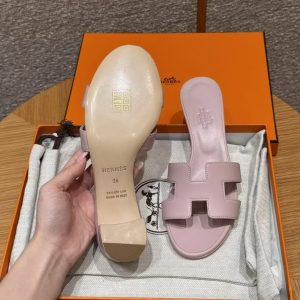 Hermes Oasis Sandal Women High Heel Sandal in Swift Calfskin Rose Cancan - Image 11
