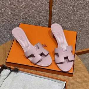 Hermes Oasis Sandal Women High Heel Sandal in Swift Calfskin Rose Cancan - Image 4