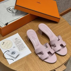 Hermes Oasis Sandal Women High Heel Sandal in Swift Calfskin Rose Cancan - Image 3
