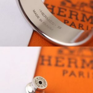 Hermes Olympe Earrings Box Calfskin Rose Gold Noir H081898CD89 - Image 6