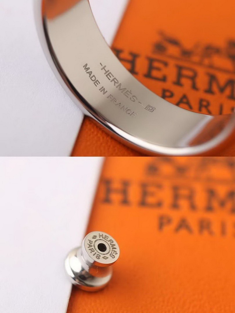Hermes Olympe Earrings Box Calfskin Rose Gold Noir H081898CD89 - Image 6