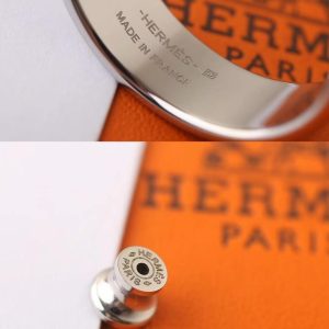 Hermes Olympe Earrings Box Calfskin Silver Gold H500178FK37 - Image 7