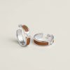 Hermes Olympe Earrings Box Calfskin Silver Gold H500178FK37