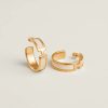 Hermes Olympe Earrings Box Calfskin Yellow Gold Craie H011123CC10