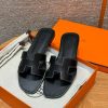 Hermes Oran Sandal Women Box Calfskin Noir H021056Z 01340