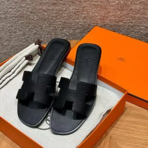 Hermes Oran Sandal Women Epsom Calfskin 89 Black