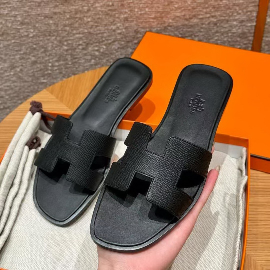 Hermes Oran Sandal Women Epsom Calfskin 89 Black - Image 12
