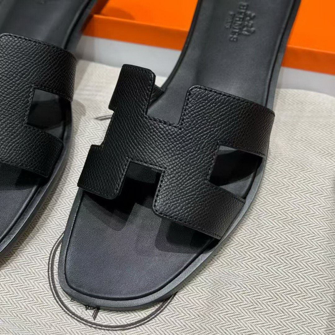 Hermes Oran Sandal Women Epsom Calfskin 89 Black - Image 9