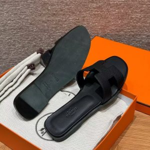 Hermes Oran Sandal Women Epsom Calfskin 89 Black - Image 7