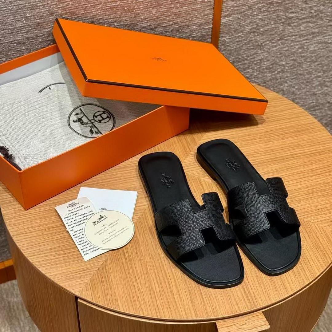 Hermes Oran Sandal Women Epsom Calfskin 89 Black - Image 4