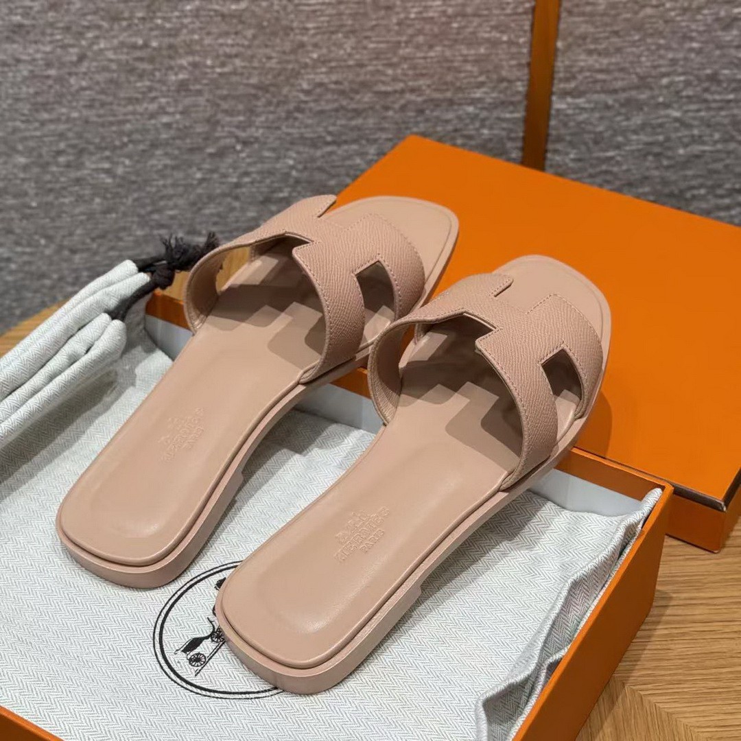 Hermes Oran Sandal Women Epsom Calfskin Beige Perlino H202272Z DI345 - Image 2