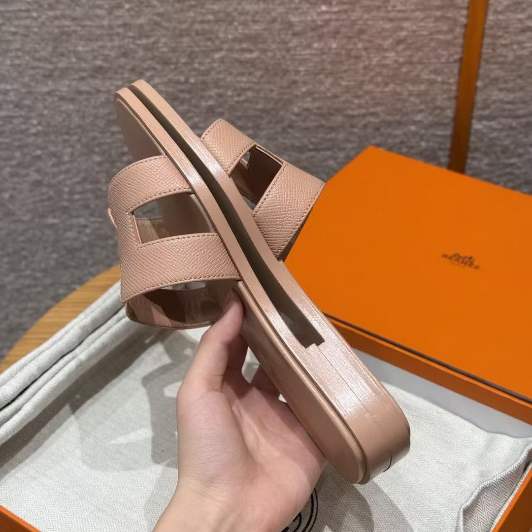 Hermes Oran Sandal Women Epsom Calfskin Beige Perlino H202272Z DI345 - Image 12