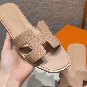 Hermes Oran Sandal Women Epsom Calfskin Beige Perlino H202272Z DI345 - Image 9