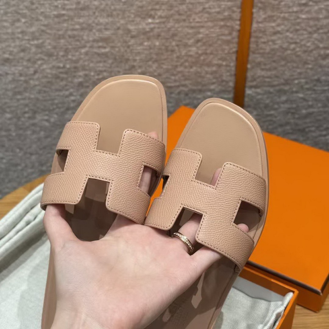 Hermes Oran Sandal Women Epsom Calfskin Beige Perlino H202272Z DI345 - Image 7