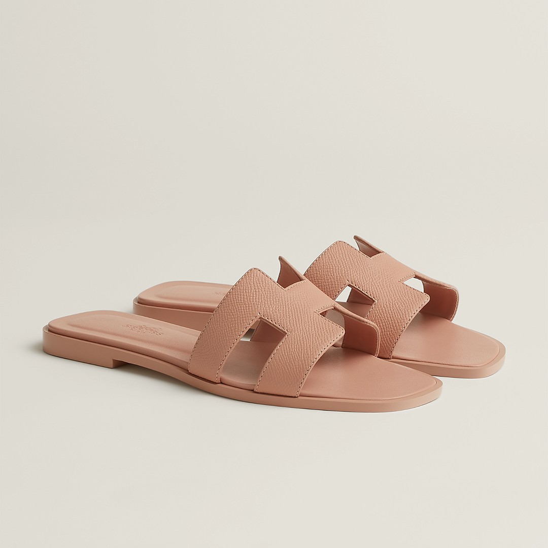 Hermes Oran Sandal Women Epsom Calfskin Beige Perlino H202272Z DI345