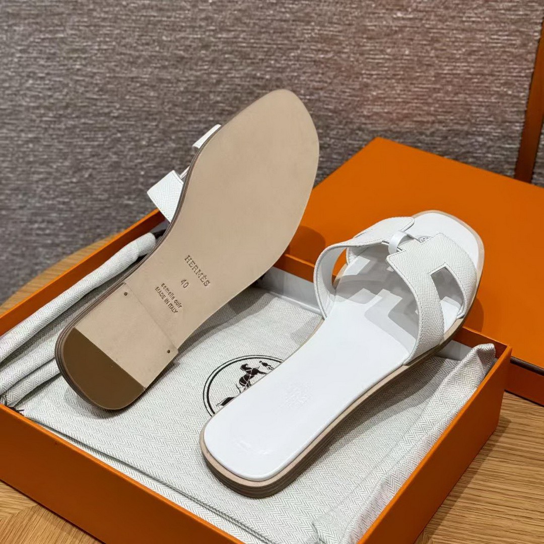 Hermes Oran Sandal Women Epsom Calfskin Blanc - Image 10