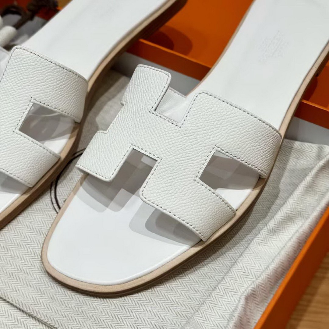 Hermes Oran Sandal Women Epsom Calfskin Blanc - Image 3