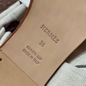 Hermes Oran Sandal Women Epsom Calfskin Blanc Etoupe - Image 7