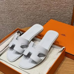 Hermes Oran Sandal Women Epsom Calfskin Blue Chacier