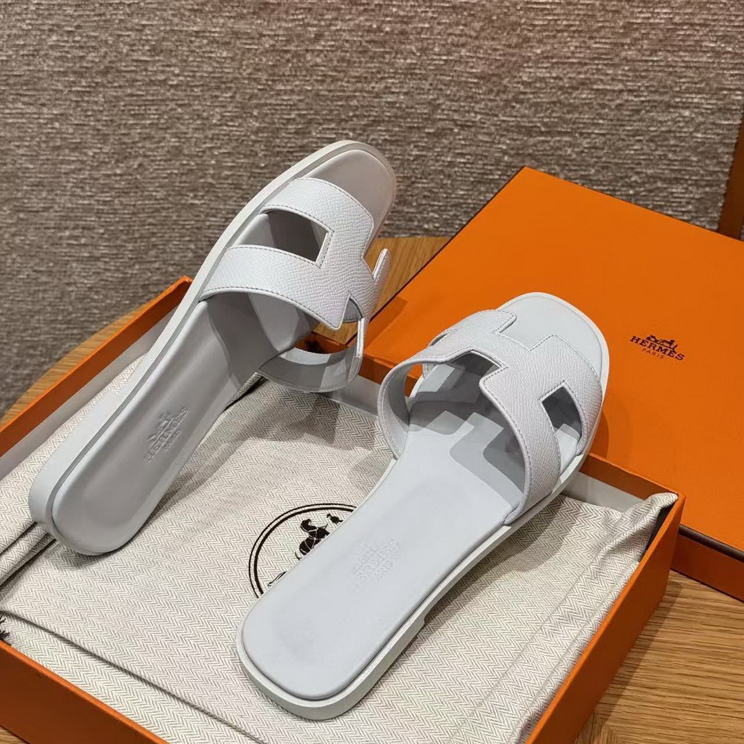 Hermes Oran Sandal Women Epsom Calfskin Blue Chacier - Image 12