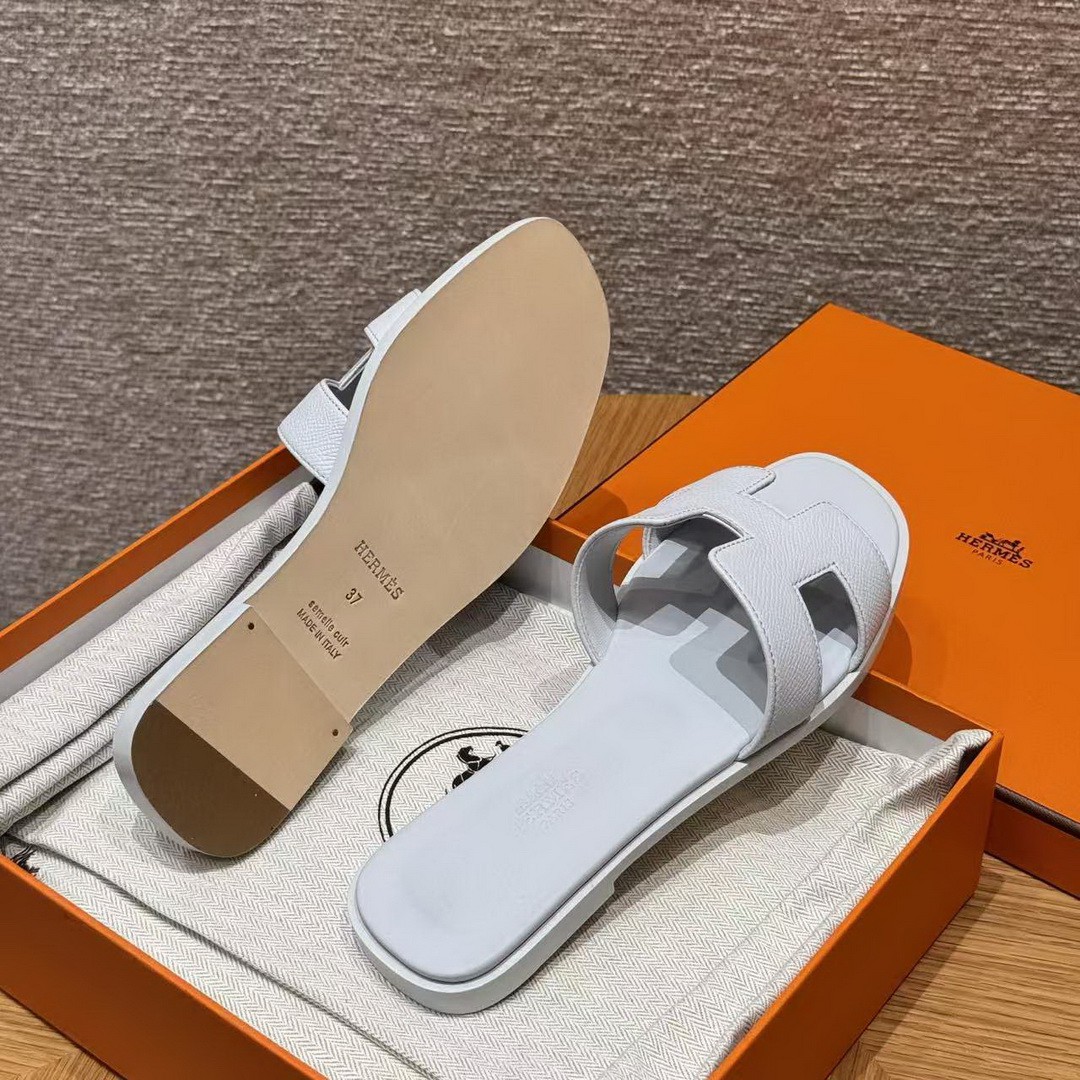 Hermes Oran Sandal Women Epsom Calfskin Blue Chacier - Image 11