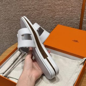 Hermes Oran Sandal Women Epsom Calfskin Blue Chacier - Image 10
