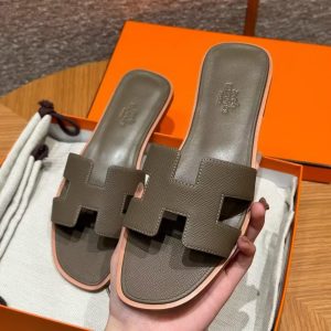 Hermes Oran Sandal Women Epsom Calfskin Etoupe H202272Z X3350 - Image 16