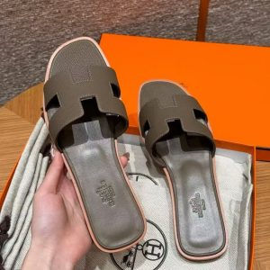 Hermes Oran Sandal Women Epsom Calfskin Etoupe H202272Z X3350 - Image 15