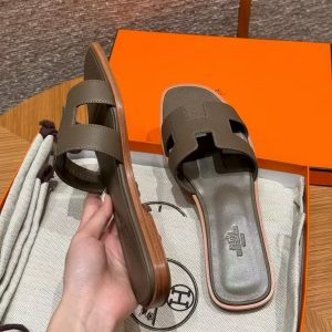 Hermes Oran Sandal Women Epsom Calfskin Etoupe H202272Z X3350 - Image 14