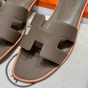 Hermes Oran Sandal Women Epsom Calfskin Etoupe H202272Z X3350 - Image 12