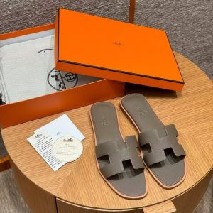 Hermes Oran Sandal Women Epsom Calfskin Etoupe H202272Z X3350 - Image 8