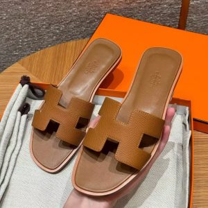 Hermes Oran Sandal Women Epsom Calfskin Gold H222099Z 20340 - Image 14