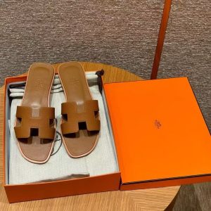 Hermes Oran Sandal Women Epsom Calfskin Gold H222099Z 20340 - Image 13
