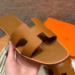 Hermes Oran Sandal Women Epsom Calfskin Gold H222099Z 20340 - Image 11