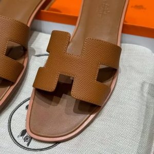 Hermes Oran Sandal Women Epsom Calfskin Gold H222099Z 20340 - Image 10