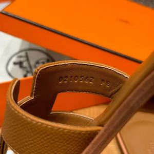 Hermes Oran Sandal Women Epsom Calfskin Gold H222099Z 20340 - Image 7